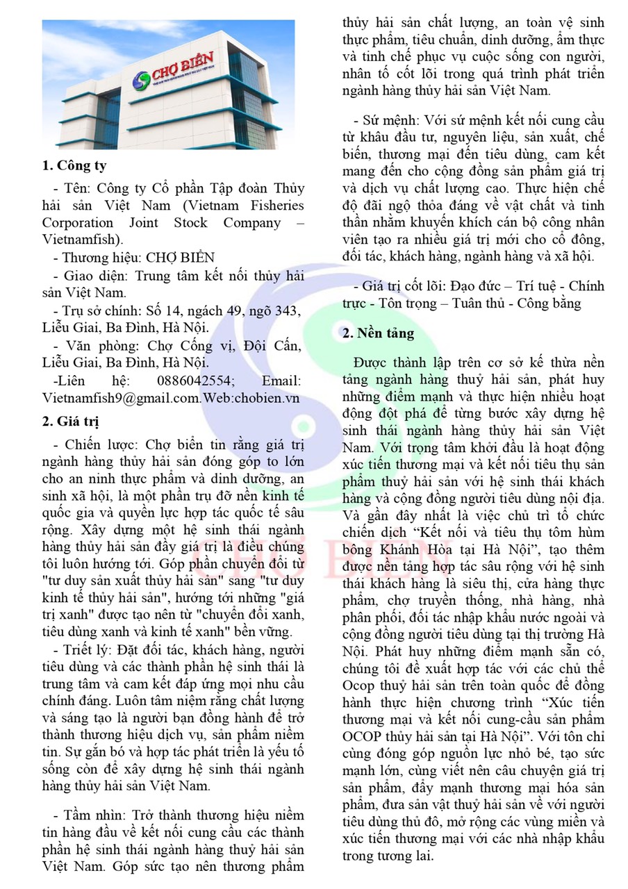 Chương trình “Xúc tiến thương mại và kết nối cung-cầu sản phẩm OCOP thủy hải sản tại Hà Nội”